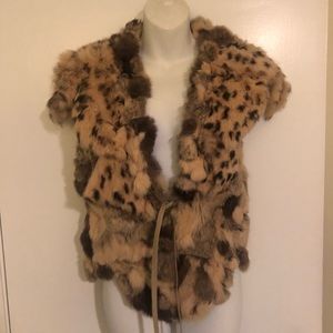Vintage Rabbit Fur Patchwork Vest